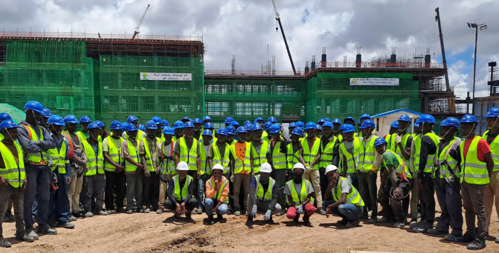 Construction process in Kenya. Step by Step. An Image showing construction of a school in Konza City ongoing by Space Consult